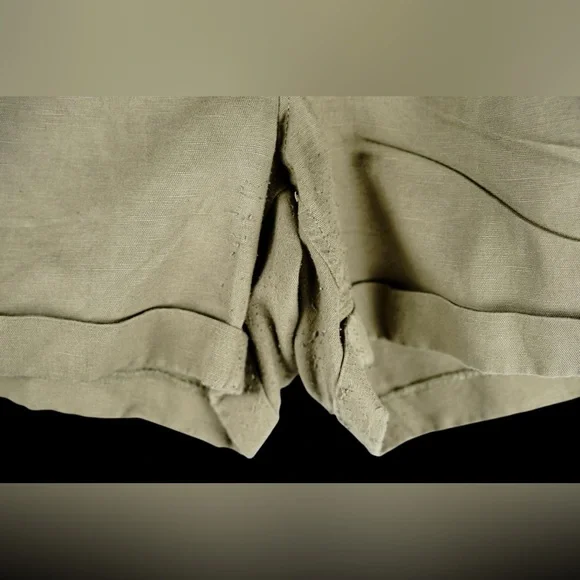 Banana Republic Khaki Linen Blend Pleated Belted Shorts – Size 14 - Picture 8 of 13